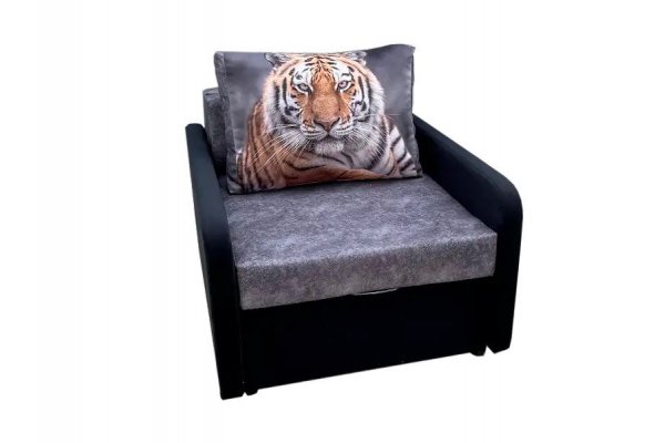 Кресло кровать Канзасик тигр серый