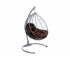 Подвесное кресло Кокон Капля ротанг каркас серый-подушка коричневая