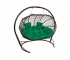 Подвесной диван Кокон Лежебока каркас коричневый-подушка зелёная