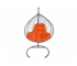 Подвесное кресло Кокон XL ротанг каркас серый-подушка оранжевая