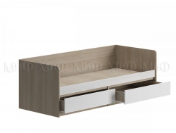 Кровать 800 Челси Белый глянец, дуб сонома