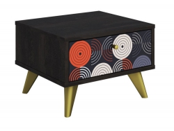 Тумба прикроватная ТМ-004 АРТ Фьюжн камень угольный-vinil