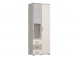 Шкаф 2-х створчатый Белла Кашемир/Дуб Крафт серый