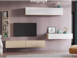 Гостиная Эмма Дуб сонома-белый глянец