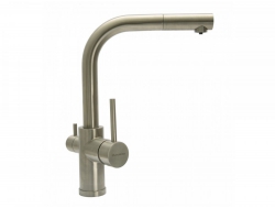 Смесители Florentina Кристалл с выдвижным изливом нержавеющая сталь