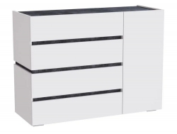Комод МС Аркон Белый/Бетон Темный