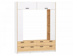 Шкаф комбинированный Оттавия НМ 014.65 Белый Фасадный/Дуб Крафт Золотой