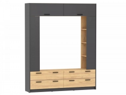 Шкаф комбинированный Оттавия НМ 014.65 Антрацит/Дуб Крафт Золотой