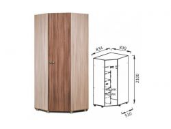 Шкаф для детского платья и белья угловой Юниор-6 ПМ-8