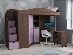 Кровать-чердак Юниор-4 бодего-ирис